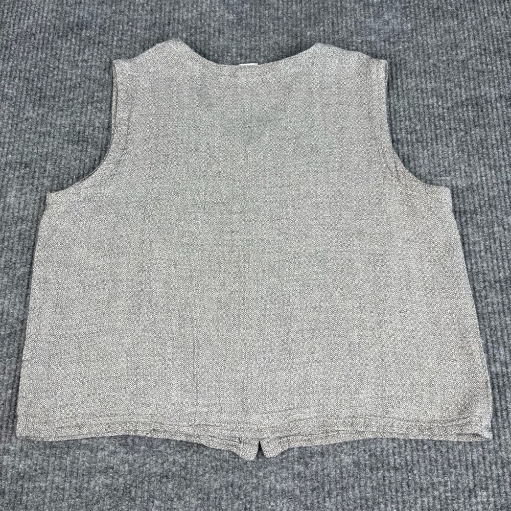Vtg 90s CP Shades Vest Womens M Linen Rayon Lagenlook Minimalist Boho Button Up - Picture 2 of 8